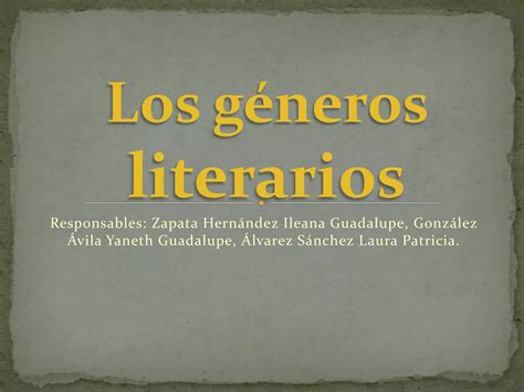 Los Géneros Literarios Ppt