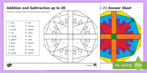 Rangoli Pattern Subtraction To Colour By Number Worksheet