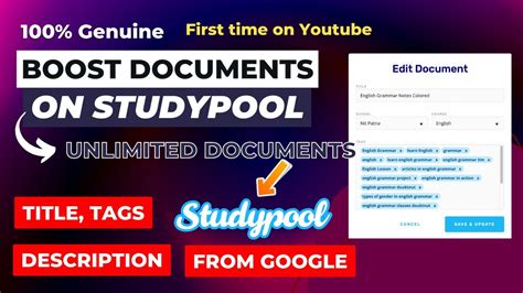 Boost Your Documents On StudyPool And Earn Money Earn Money By