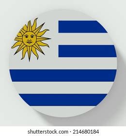 Uruguay Round Flag Glossy Icon Stock Vector Royalty Free