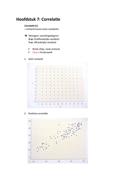 Hoofdstuk 7 Correlatie En Regressie Hoofdstuk 7 Correlatie