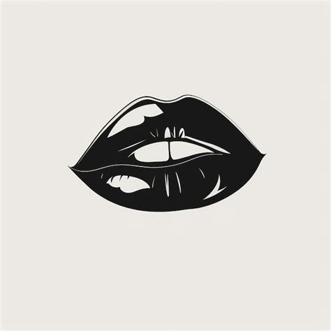 premium photo  black  white drawing   womans lips