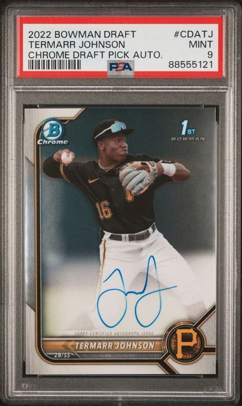 2022 Bowman Chrome Draft Termarr Johnson Prospect Auto PSA 9 Pirates EBay