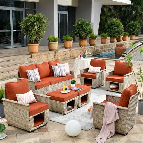 Xizzi Aphrodite Piece Wicker Outdoor Patio Conversation Seating Sofa