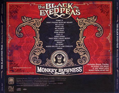 Car Tula Trasera De The Black Eyed Peas Monkey Business Portada