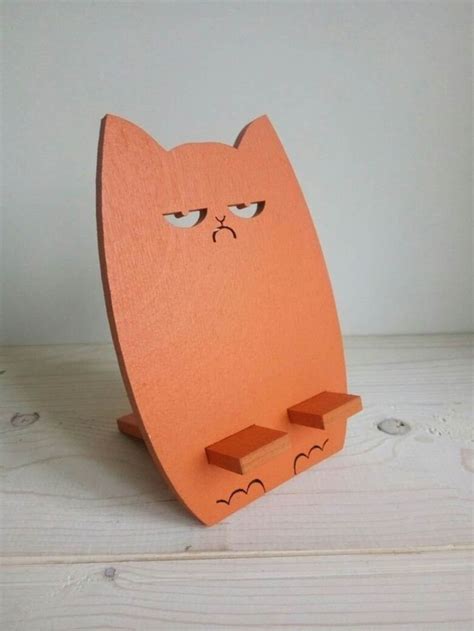 Lasercut Cute Animals Phone Stand Wooden Phone Holder Pack Cat Etsy