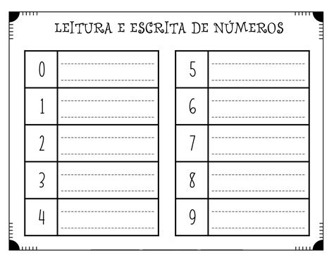 Números leitura e escrita Fichas para trabalhar leitura e escrita dos