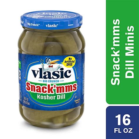 Vlasic Snackmms Keto Friendly Kosher Dill Minis Pickles 16 Fl Oz Jewelosco