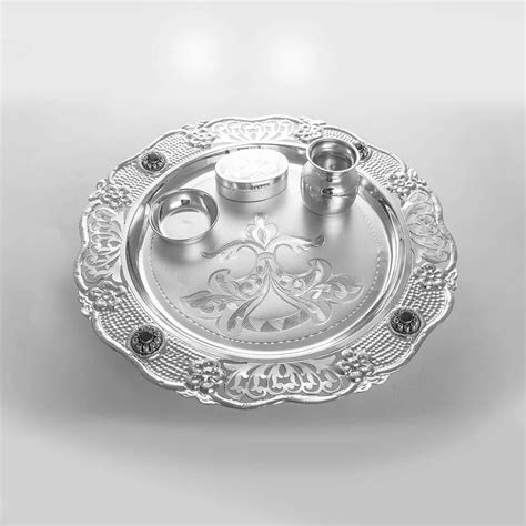 Pure Silver Pooja Thali Set At Rs Gram Silver Pooja Articles In