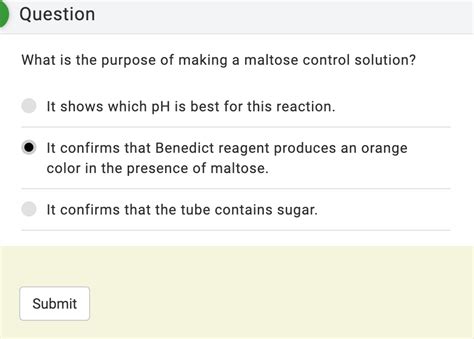 Solved Question What is the purpose of making a maltose | Chegg.com