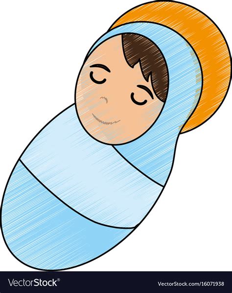 Cute baby jesus cartoon Royalty Free Vector Image