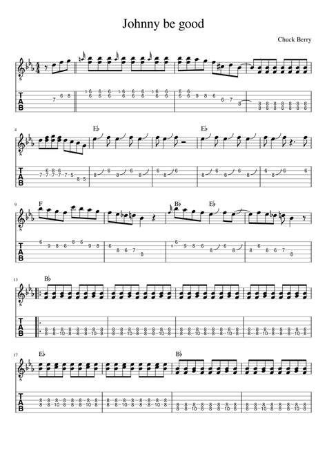 Johnny Be Good Sheet Music For Guitar Solo