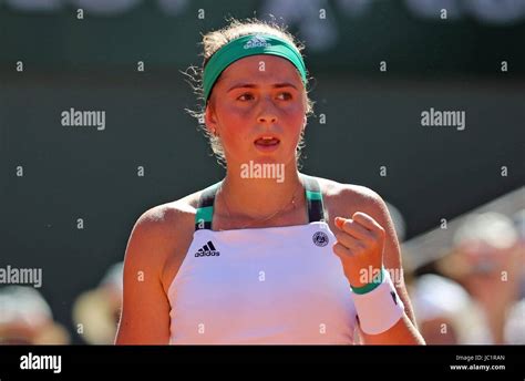 Latvian Tennis Player Jelena Ostapenko Is In Action During Her Match In The Final Of The Wta