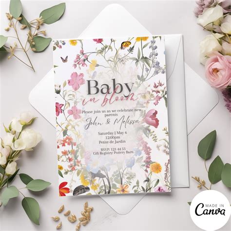 Designer Baby In Bloom Baby Shower Invite Baby In Bloom Evite Baby