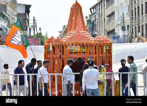 GHAZIABAD INDIA APRIL 6 Tableaux Of Ram Temple Made In Prime