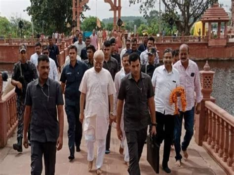 Rss Chief Mohan Bhagwat Reaches Kaushalya Mata Temple Cm Bhupesh Baghel