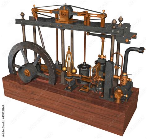 James Watt Steam Engine 3d Rendering Illustration Of A Steam Engine