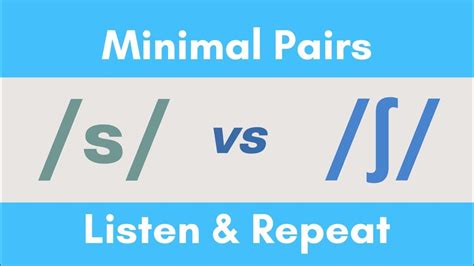 S Vs ʃ Minimal Pairs S Vs Sh Sounds American English Pronunciation Practice Youtube