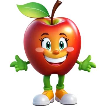 Cute Apple Cartoon, Illustration, Element, Apple PNG Transparent Image ...