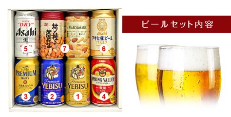 【楽天市場】お歳暮 クリスマス 誕生日プレゼント おつまみ ＆ プレミアム・定番ビール 飲み比べ ビールギフトセット ビール 6本 ＆ お