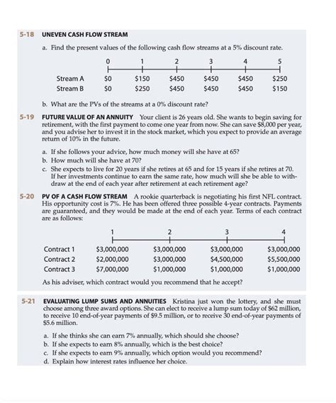 Solved 5 18 Uneven Cash Flow Stream A Find The Present