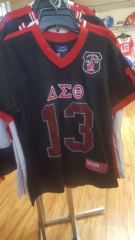 Delta Diva Delta Sigma Theta Football Jersey Sorority Black Bling Jersey