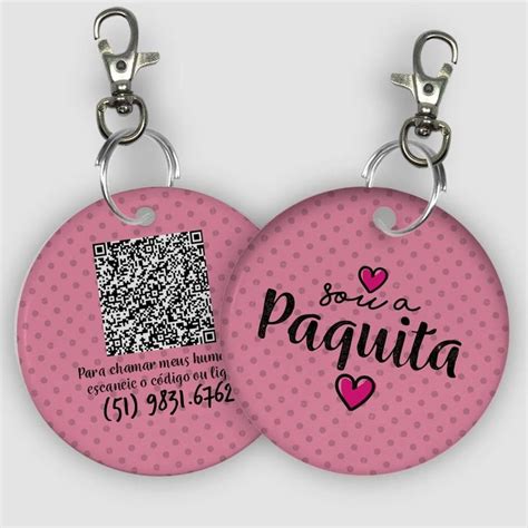 Placa De Identifica O Personalizada Telefone E Qr Code Rosa