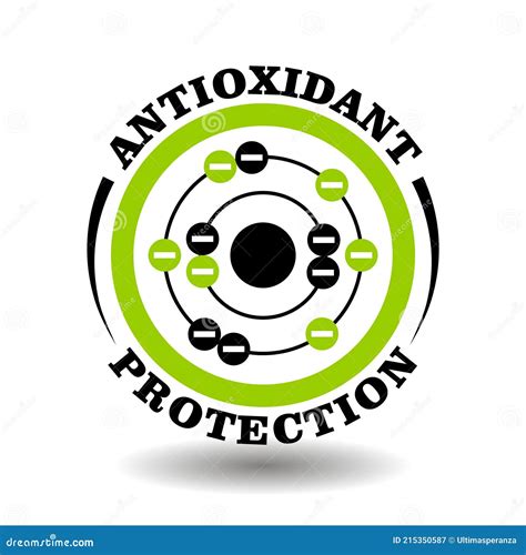 Círculo Vector Icono Antioxidante Protección Con Molécula Símbolo