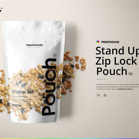 Stand Up Zip Lock Pouch Mockup Set 2