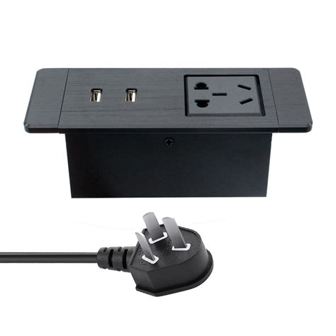 Black Usbc Socket Desktop Usb Socket Desk Universal Panel Socket