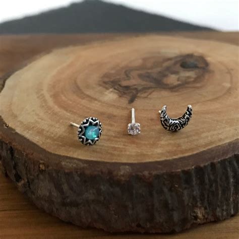 Sun And Moon Studs Etsy