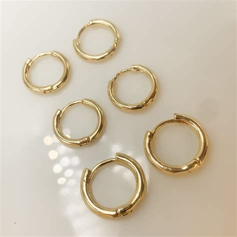 Kit 3 Pares De Brinco Argola Dourada Folheado Ouro 18k E Prata 925