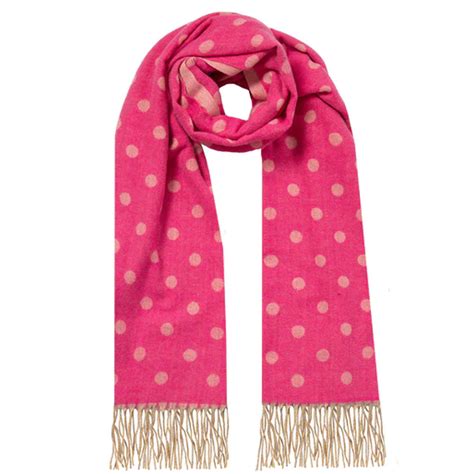 Polka Dot Reversible Scarf With Tassels Jarrolds Norwich