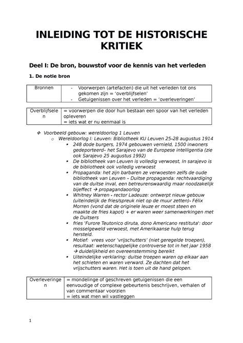 Sv Deel Samenvatting Boek Ppt Inleiding Tot De Historische