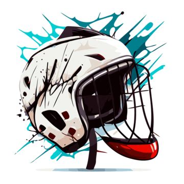 Hockey Helmet Vector Sticker Clipart Hockey Helmet With Paint On It