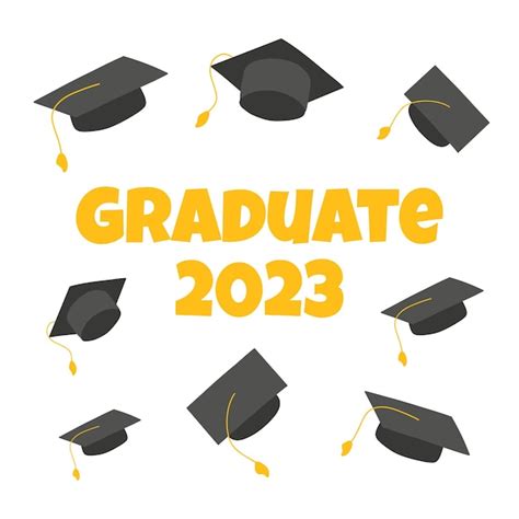 Premium Vector | Lettering Graduate 2023 Class of 2023 End of school or ...