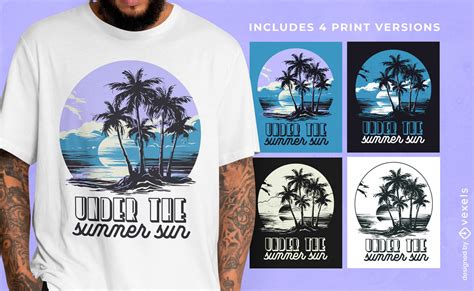 Descarga Vector De Diseño De Camiseta De Playa De Verano Multicolor