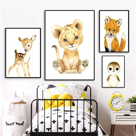 Animal Paintings For Kids Printed on Canvas • CanvasPaintArt