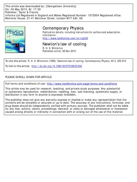 Newton S Law of Cooling | PDF | Heat | Heat Transfer