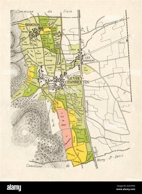 Burgundy Bourgogne Vineyard Map Côte De Nuits Gevrey Chambertin