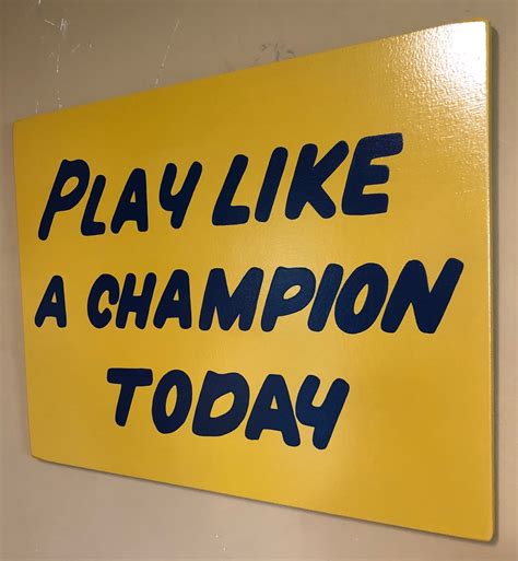 Play Like A Champion Today Wood Sign Replica Officially - Etsy