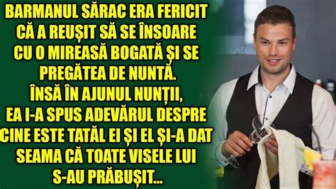 Barmanul sărac era fericit că a reușit să se însoare cu o mireasă