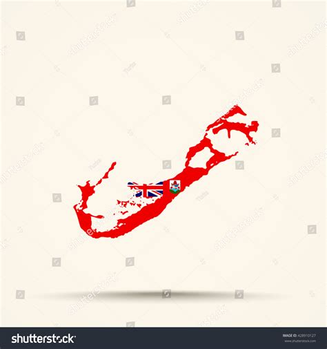 Map Of Bermuda In Bermuda Flag Colors Stock Vector Illustration 428910127 : Shutterstock