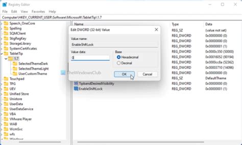 Enable or Disable Shift Lock on Touch Keyboard in Windows 11