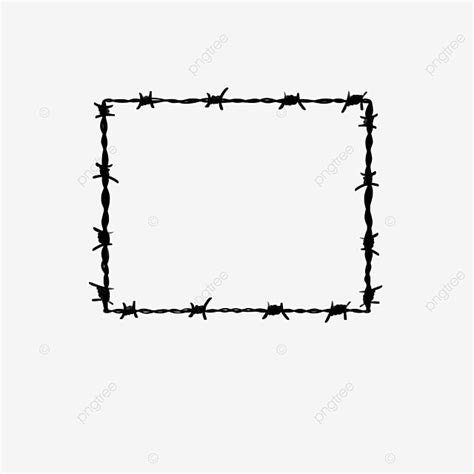 Square Black Barbed Wire 클립 일러스트 아트 철조망 클립 아트 라스 검은 Png 일러스트 및 Psd