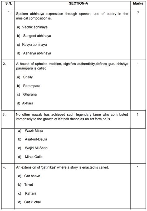 Download Cbse Class 12 Sample Paper 2023 24 Kathak Cbse Exam