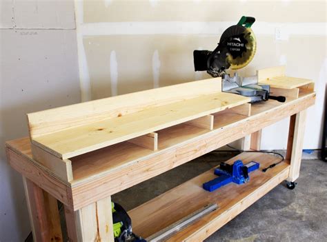 DIY Miter Saw Bench - designatedspacedesign.com | Miter saw bench ...