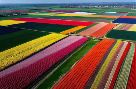 Premium Photo | Stripes of dutch tulips