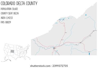 Large Detailed Map Delta County Colorado Stock Vector (Royalty Free ...