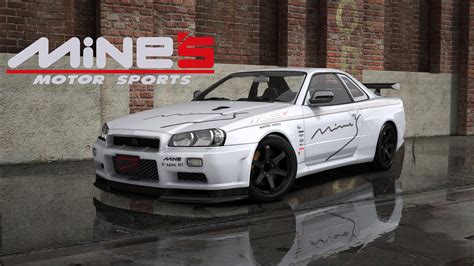 Nissan Skyline GT R BNR34 MINE S MOTOR SPORTS Livery GTA5 Mods